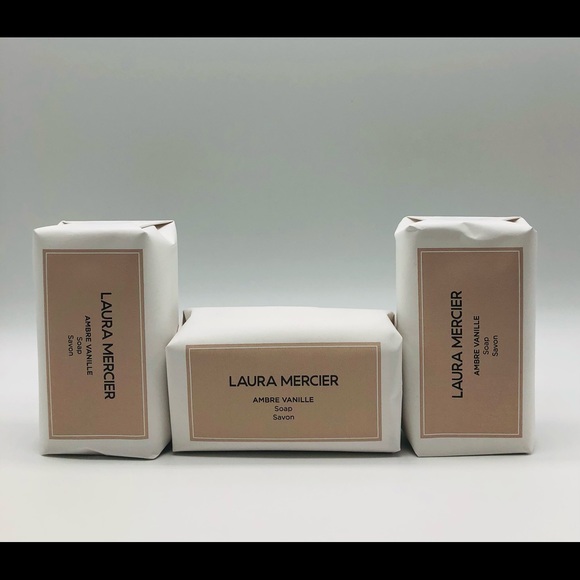 Laura Mercier- Body & Bath Amber Vanilla Soap Trio 3x4.2oz/119g Brand New - Picture 1 of 5